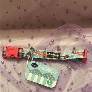 Blueberry Pet Dog Collar with Pink Buckle